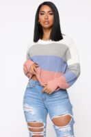 Ivory Pullover with colorblock