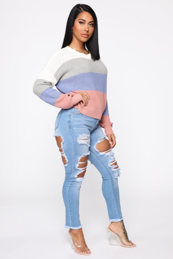 Ivory Pullover with colorblock