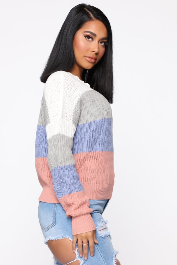 Ivory Pullover with colorblock