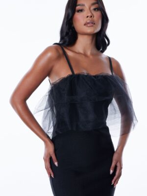 Lourdes Bandage Midi Dress - Black