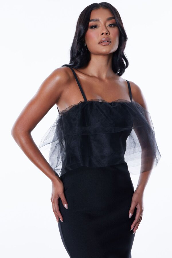 Lourdes Bandage Midi Dress - Black