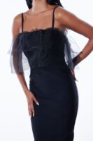 Lourdes Bandage Midi Dress - Black