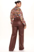 Brown Dress with wide leg