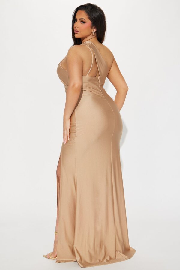 Champagne Dress with one shoulder