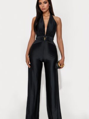 Jumpsuit in Black 82% nylon