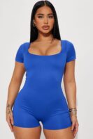 Romper with a square neck