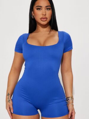 Romper with a square neck