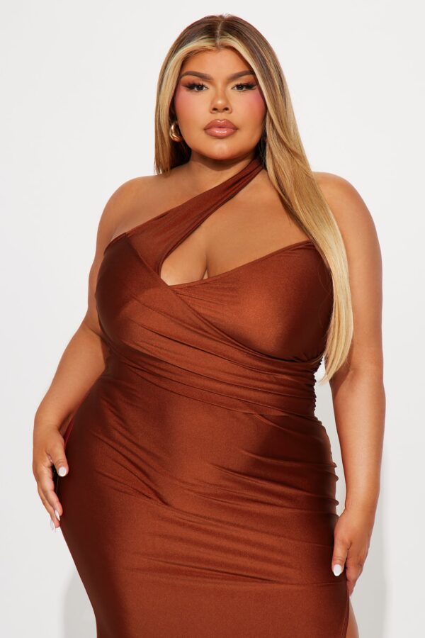 Rust One-Shoulder Dress