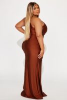 Rust One-Shoulder Dress