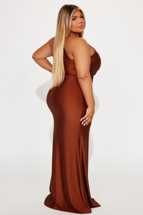 Rust One-Shoulder Dress