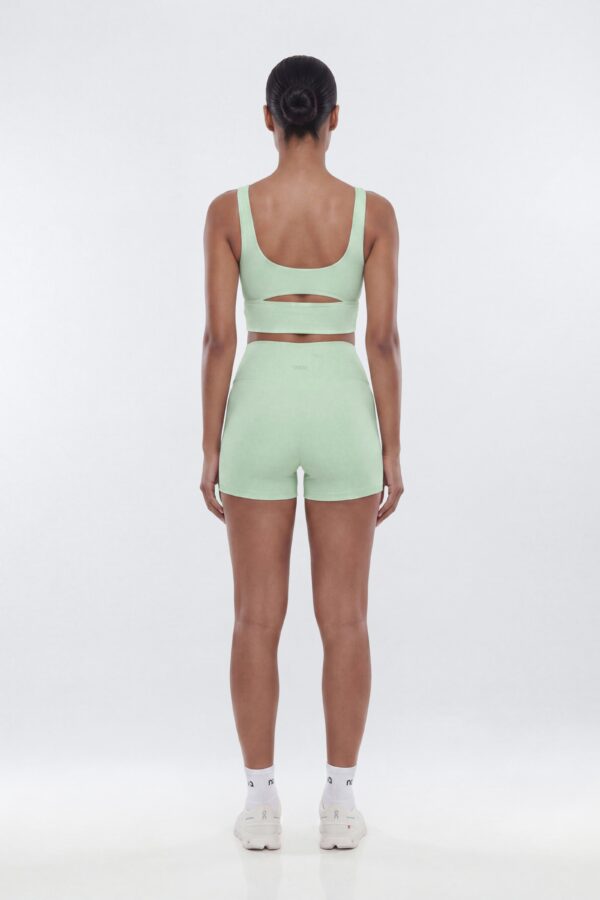 ButterSoft 4″ V Front Ruched Biker Shorts - Cool Mint