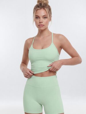 ButterSoft 4″ Hidden Pocket Biker Shorts - Cool Mint