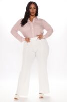 Shirt in White and Pink 100% rayon