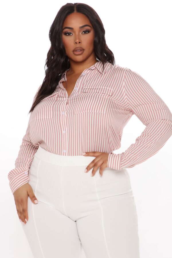 Shirt in White and Pink 100% rayon