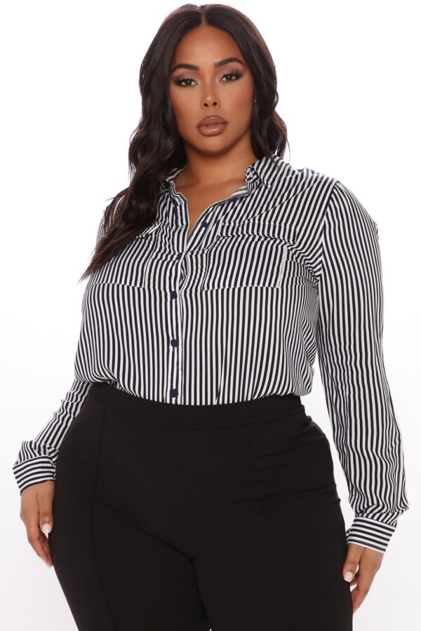 White and Navy Shirt