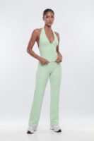 ProStretch™ V Neck Sports Halter Top - Cool Mint