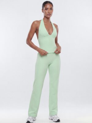 ProStretch™ V Neck Sports Halter Top - Cool Mint