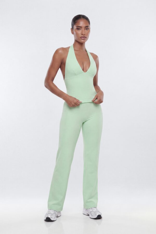 ProStretchâ„¢ V Neck Sports Halter Top - Cool Mint