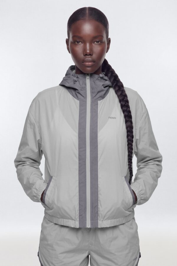 Gray and Silver Jacket with colorblock