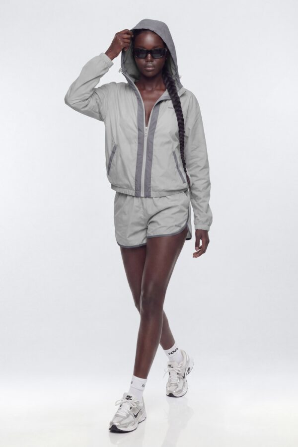 Gray and Silver Jacket with colorblock