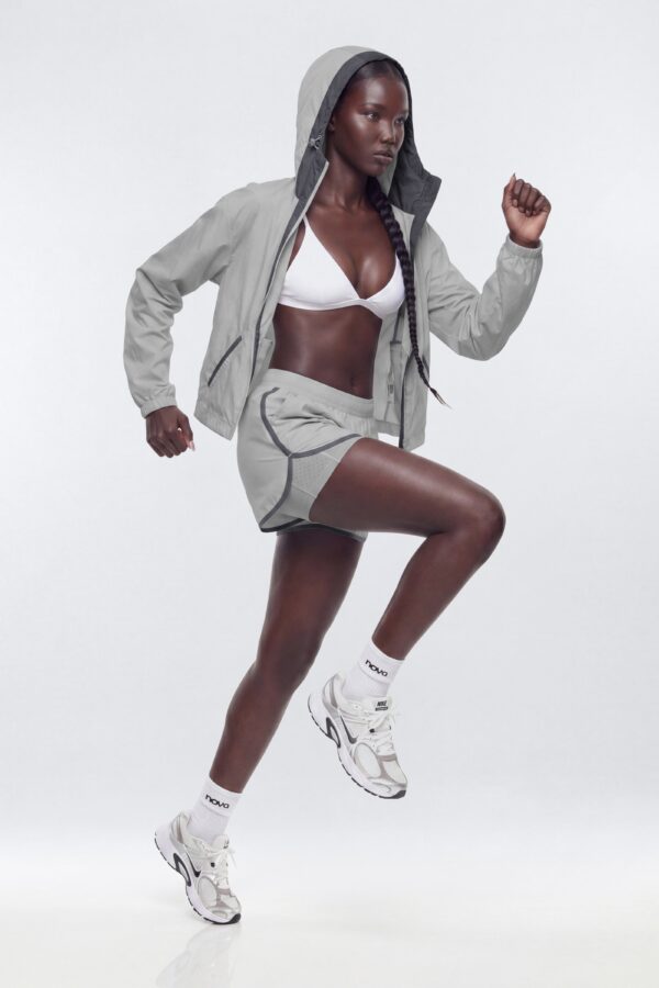 Gray and Silver Jacket with colorblock