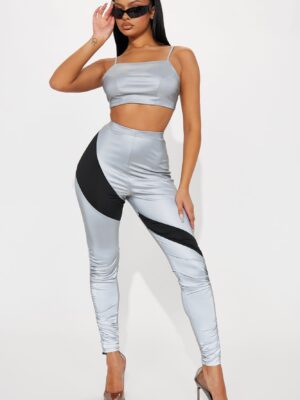 Leggings in Black and Silver