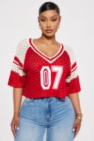 Red Top with v-neck