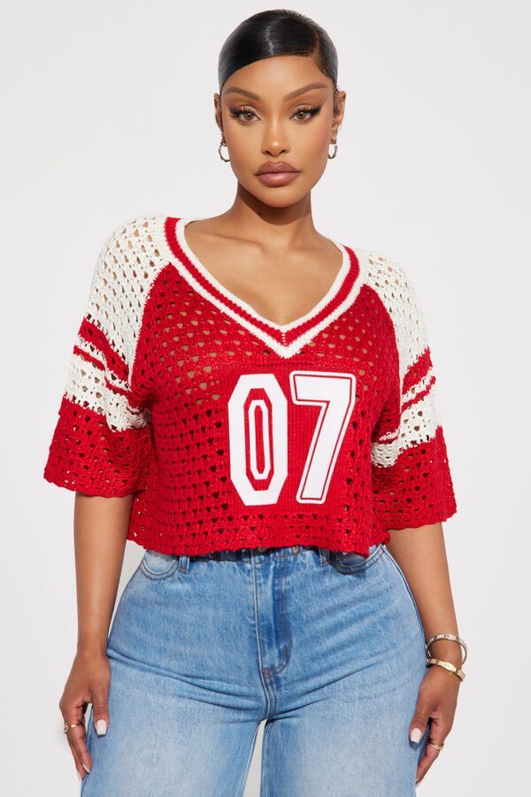 Red Top with v-neck