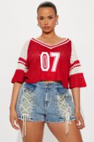 Red Top with v-neck