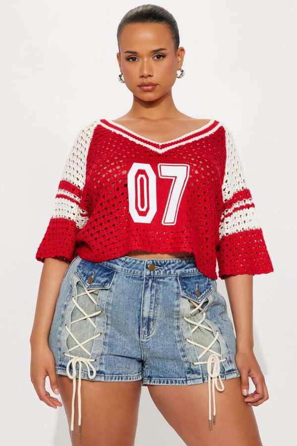 Red Top with v-neck