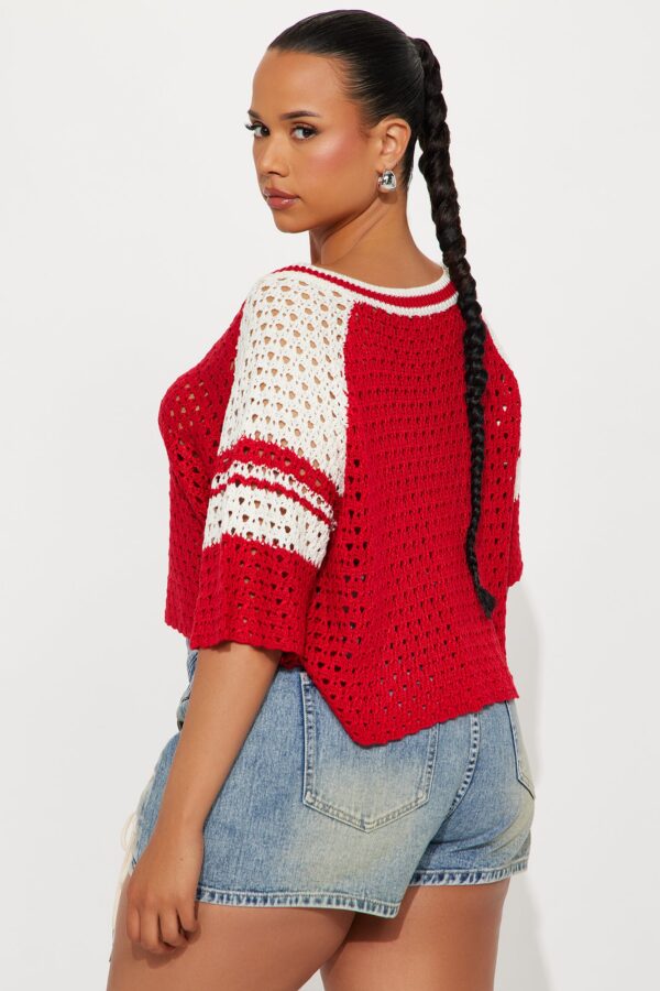 Red Top with v-neck