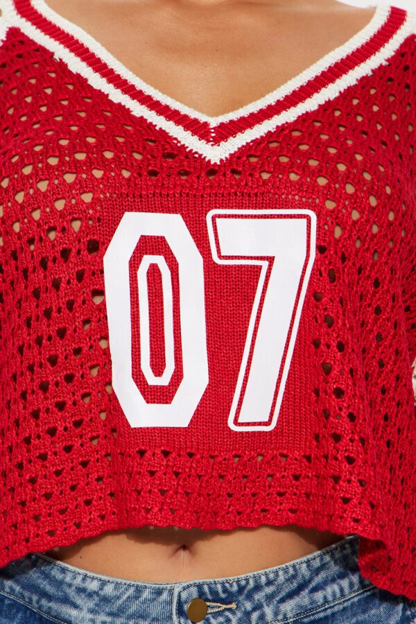 Red Top with v-neck