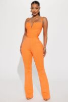 Orange Jumpsuit with v-neck
