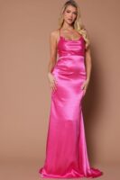 Pink Cowl-Neck Dress