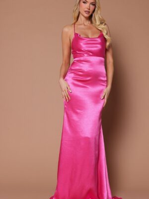 Pink Cowl-Neck Dress