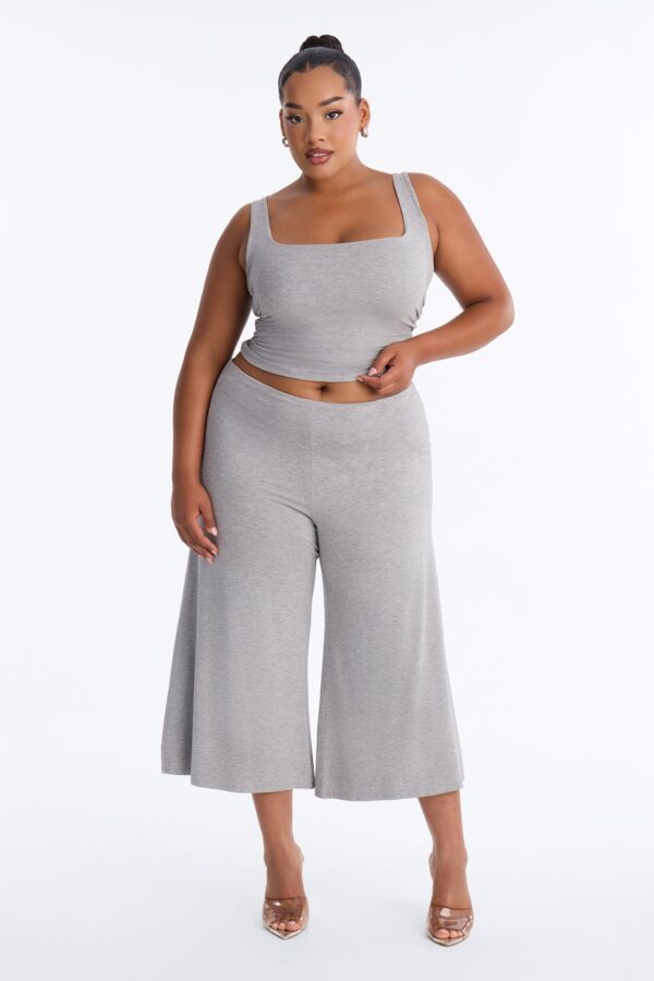Heather Grey Wide-Leg Set