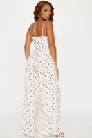 Red V-Neck Jumpsuit
