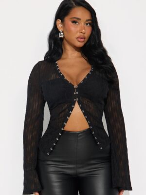 Top in Black 92% nylon