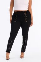 Lexi Lace Up Skinny Pant - Black