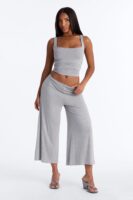 Heather Grey Wide-Leg Set