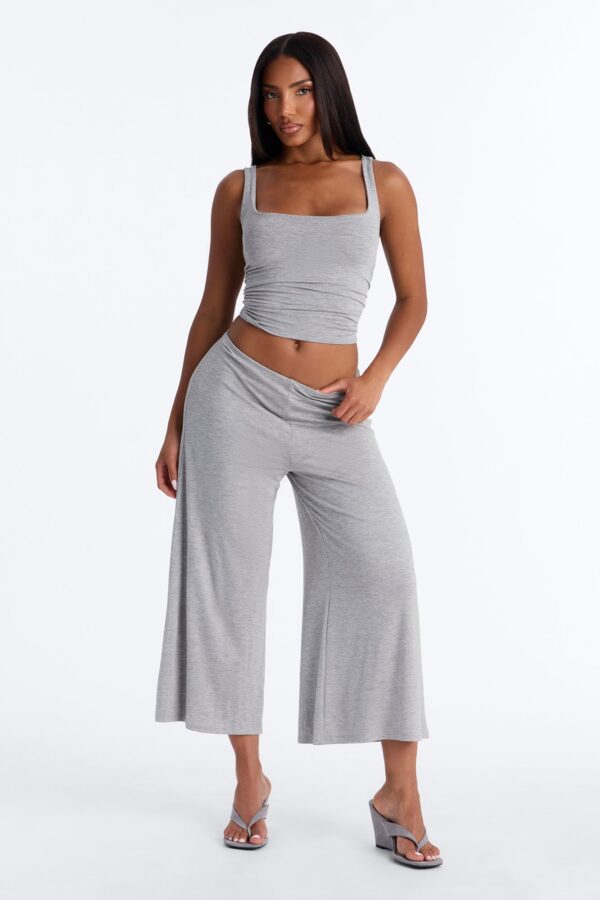 Heather Grey Wide-Leg Set