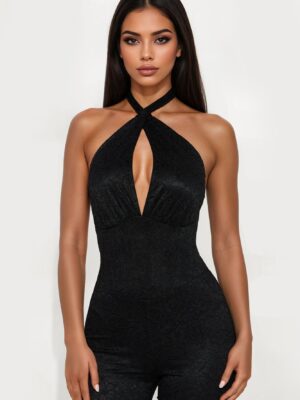 Azuza Lace Jumpsuit - Black