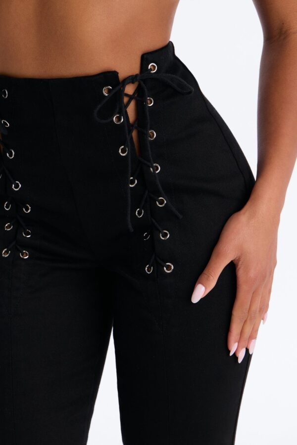 Lexi Lace Up Skinny Pant - Black