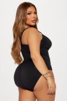 Black Bodysuit with ribbed
