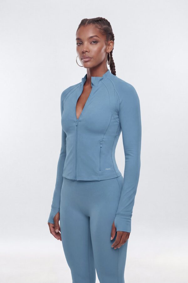 Indigo Mock-Neck Jacket