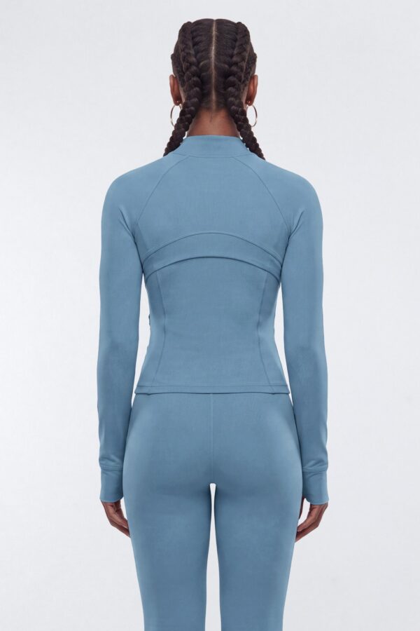 Indigo Mock-Neck Jacket