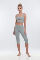 ButterSoft Cut Out Long Line Sports Bra - Steel