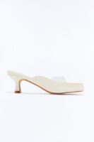I'll Allow Thong Kitten Heels - White