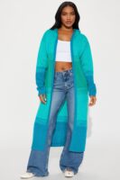 Ribbed Cardigan in Blue