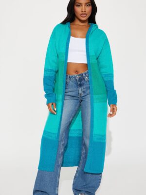 Ribbed Cardigan in Blue